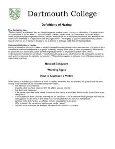 Hazing Checklist - Dartmouth College
