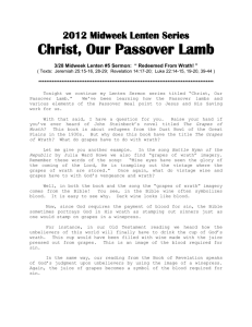 2012 Midweek Lenten Series Christ, Our Passover Lamb 3/28
