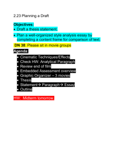 2.23 Planning a Draft Objectives: Draft a thesis statement. Plan a