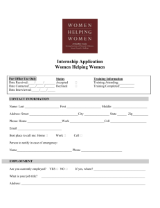 Volunteer Intern Application