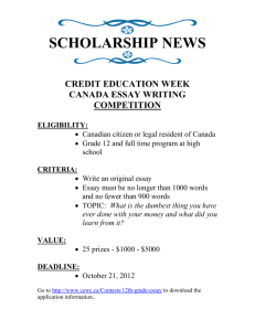 Credit Education week Essay Contest.doc
