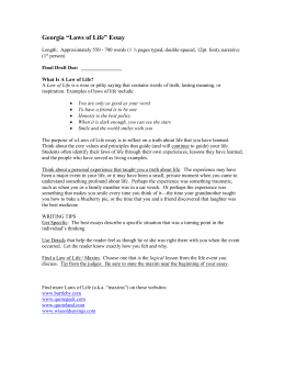 Georgia laws of life essay contest