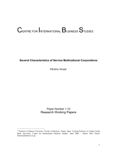 Several Characteristics of Service Multinational Corporations