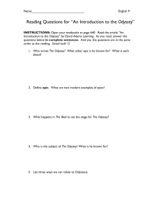 Greek Intro Questions - Intro the The Odyssey