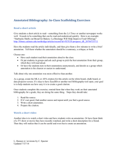In-Class Annotated Bibliography Scaffolding Exercise