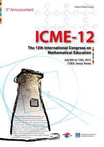 Announcement - ICME-12
