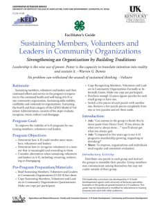 CLD2-9-4H Facilitator's Guide:Sustaining Members, Volunteers and