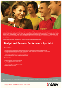 Budget and Business Performance Specialist