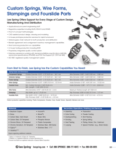 Custom Springs, Wire Forms, Stampings and Fourslide