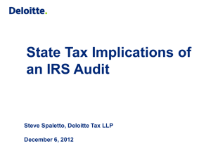 State Tax Implications Of An IRS Audit - TEI - Detroit Chapter