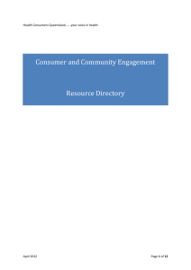 Consumer and Community Engagement Resource Directory