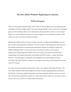 The New Johari Window: Beginning of a Journey