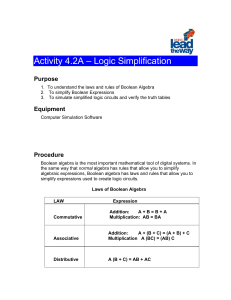 Activity 4.2A – Logic Simplification