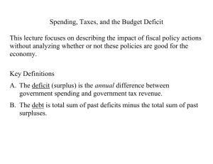 Spending, Taxes, and the Budget Deficit