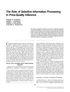 The Role of Selective Information Processing in Price-Quality