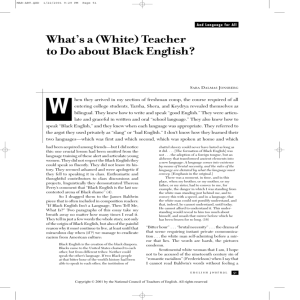 What's a (White) Teacher to Do about Black English?