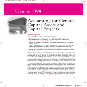 Chapter Five Accounting for General Capital Assets and Capital