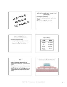 Chapter 5 - Organizing Data and Information