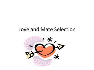 Love and Mate Selection