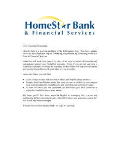 Identity Theft Resource Kit - HomeStar Bank & Financial Services