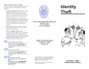 Identity Theft - IVC Campus Police
