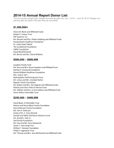 2014-15 Annual Report Donor List - University of Missouri