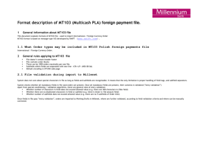 Format description of MT103 (Multicash PLA