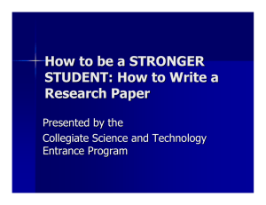 How to Write a Research Paper