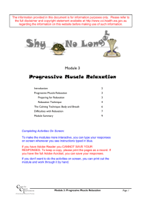 Shy No Longer: Module 3 - Progressive Muscle Relaxation