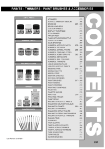 paints - thinners - paint brushes & accessories