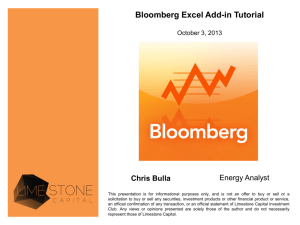 Bloomberg Excel Add-in Tutorial