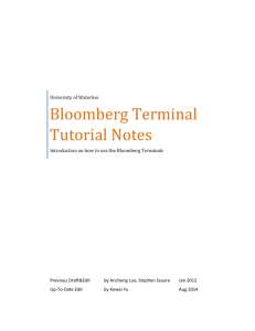 Bloomberg Terminal Tutorial Notes