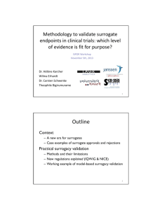 Methodology to Validate Surrogate Endpoints in Clinical Trials