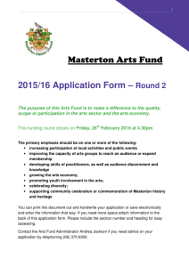 Masterton Arts Fund 2015/16 Application Form – Round 2