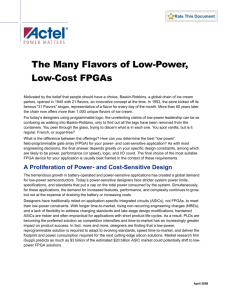 The Many Flavors of Low-Power, Low-Cost FPGAs