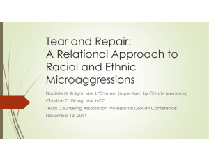A Relational Approach to Racial and Ethnic Microaggressions