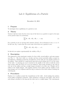 Lab 2: Equilibrium of a Particle