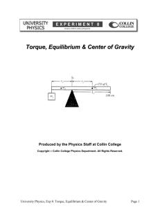 Torque, Equilibrium & Center of Gravity