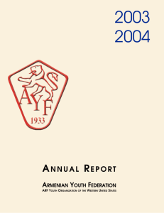 ANNUAL REPORT - Armenian Youth Federation – Western United