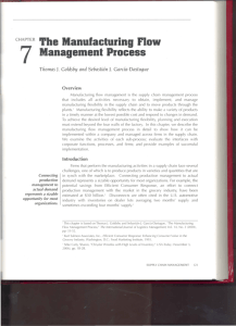 The Manufacturing Flow Management Process