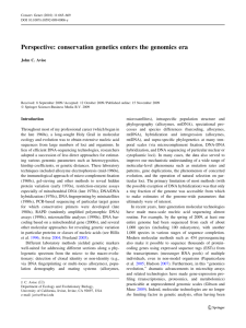 Perspective: conservation genetics enters the genomics era