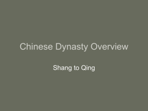 Chinese Dynasty Overview - Garnet Valley School District