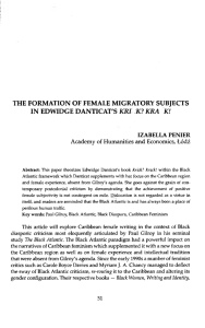 the formation of female migratory subjects in edwidge danticat's kri k?