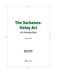 The Sarbanes- Oxley Act