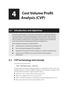 4 Cost Volume Profit Analysis (CVP)