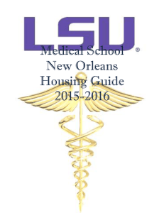 Medical School New Orleans Housing Guide 2015-2016