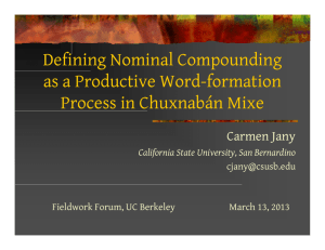 Nominal Compounding as a Productive Word-formation