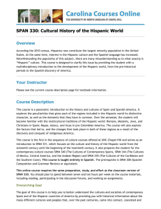 SPAN 330: Cultural History of the Hispanic World