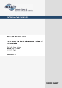 WORKING PAPER SERIES Structuring the Service Encounter: A