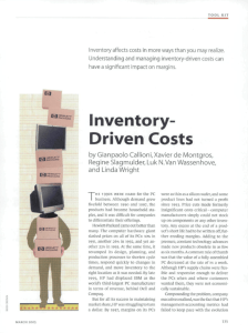 Inventory- Driven Costs